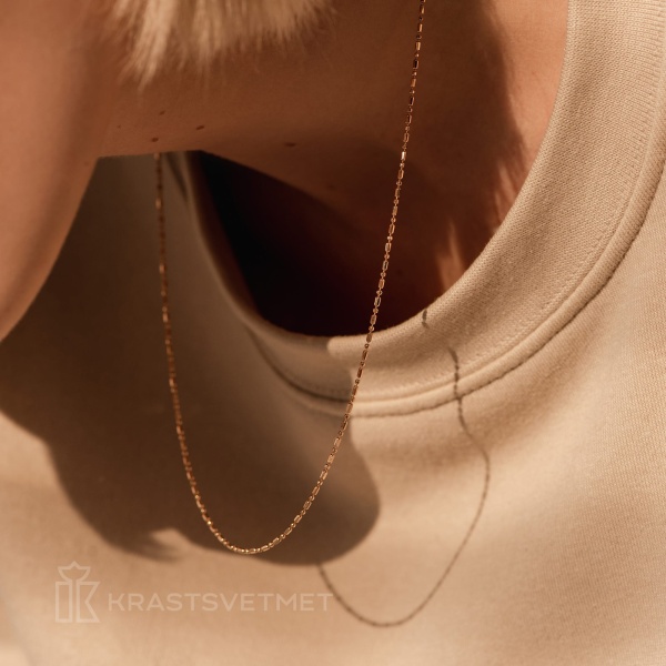 Цепь из красного золота 585, плетение «Шарик-Бочка»